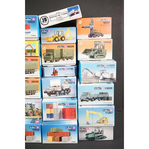 241 - 30 Boxed Kibri HO gauge plastic model kits, unbuilt but unchecked, includes construction, military a... 