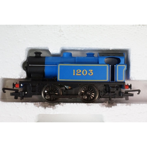 246 - Boxed Hornby OO gauge R1016 Caledonian Local train set plus a Hornby R591 Branch Line Station and 4 ... 