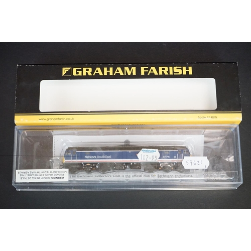 264 - Three boxed / cased Graham Farish locomotives to include 372-246 Class 47/7 47715 Haymarket Network ... 