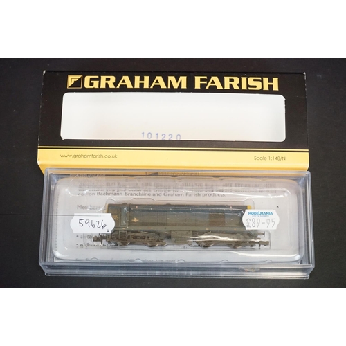 267 - Six boxed / cased Graham Farish N gauge locomotives to include 371-002 Class 08 Diesel Shunter 08933... 