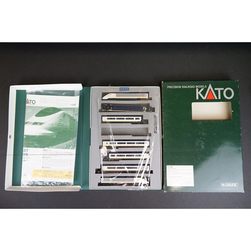 268 - Two boxed Kato N gauge 10-327 Eurostar 8 Car Sets, both incomplete, includes 4 x locomotives and 7 x... 