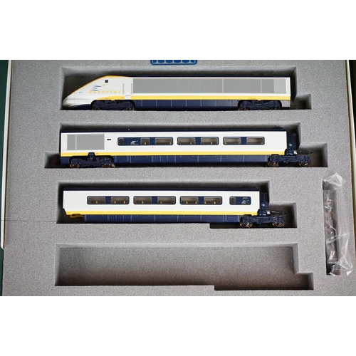 268 - Two boxed Kato N gauge 10-327 Eurostar 8 Car Sets, both incomplete, includes 4 x locomotives and 7 x... 