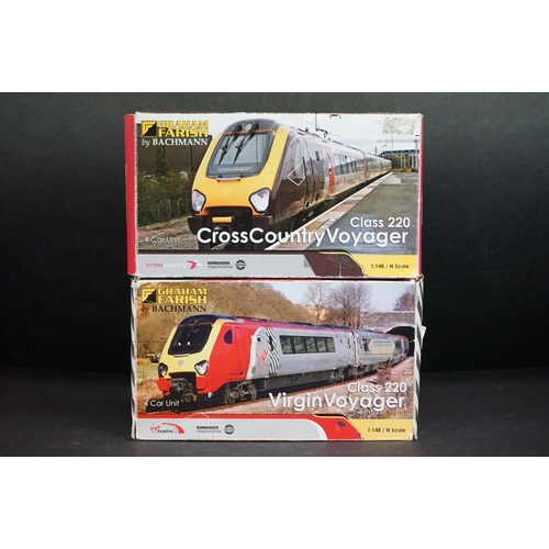 271 - Boxed Graham Farish by Bachmann N gauge 371-678 4 Car Unit Cross Country Voyager Class 220 (complete... 