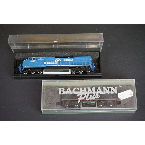 272 - Eight N gauge locomotives to include Bachmann 53052 Consolidation 2-8-0 & Tender, Grafar Virgin City... 