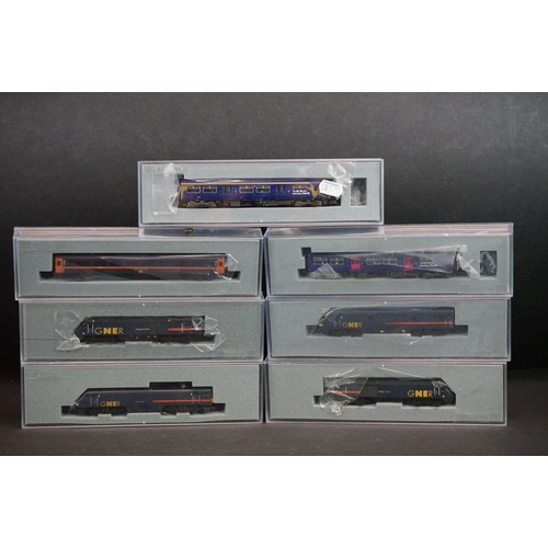 274 - Seven individually cased Graham Farish N gauge railcars and DMUs to include GNER York Minister, King... 