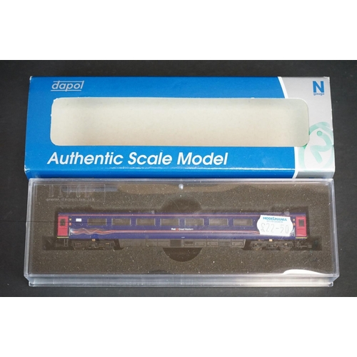 275 - 14 Boxed / cased Dapol N gauge items of rolling stock to include 2P-005-000#41103 MK3 Coach First Gr... 