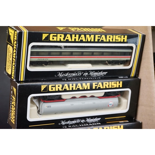 277 - 50 N gauge items of rolling stock, all coaches, contained within Graham Farish boxes, some incorrect... 