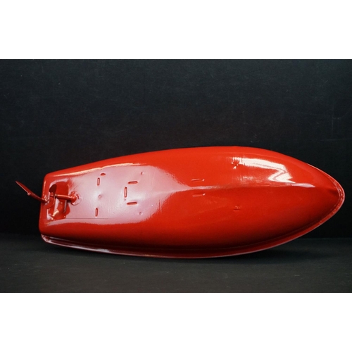 337 - Boxed Sutcliffe Model Merlin Electric Speedboat all metal model in red & white complete with flag, e... 