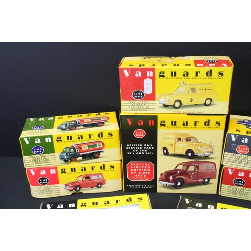 1270 - Nine Boxed Vanguards diecast models, featuring a ltd edn 2-part British Rail 1:43 set no. BR 1002, 2... 