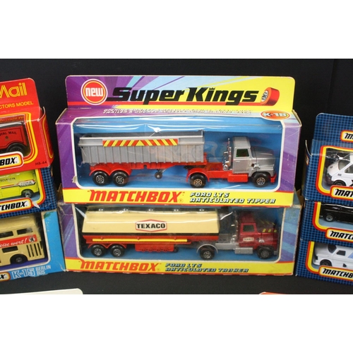 1271 - 16 Boxed Matchbox diecast models to include 3 x Super Kings (K-18 Ford LTS Articulated Tipper, K-16 ... 