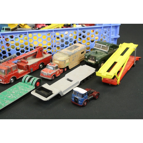 1278 - Over 40 mid 20th C onwards play worn diecast models to include Dinky, Matchbox, Britains, Majorette ... 