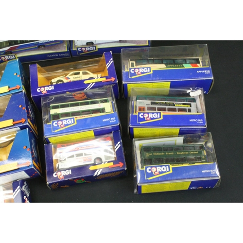 1281 - 39 Boxed / cased Corgi 1980s and 90s diecast models, mostly trucks & buses, to include J4/8 Transit ... 