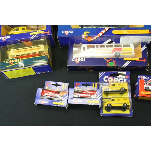 1281 - 39 Boxed / cased Corgi 1980s and 90s diecast models, mostly trucks & buses, to include J4/8 Transit ... 