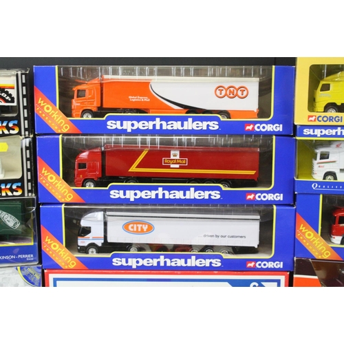 1287 - 21 Boxed Corgi diecast model trucks to include 7 x Superhaulers (TY86903, 59509, 59570, etc), 4 x Co... 