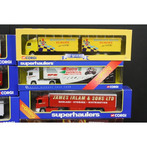 1287 - 21 Boxed Corgi diecast model trucks to include 7 x Superhaulers (TY86903, 59509, 59570, etc), 4 x Co... 