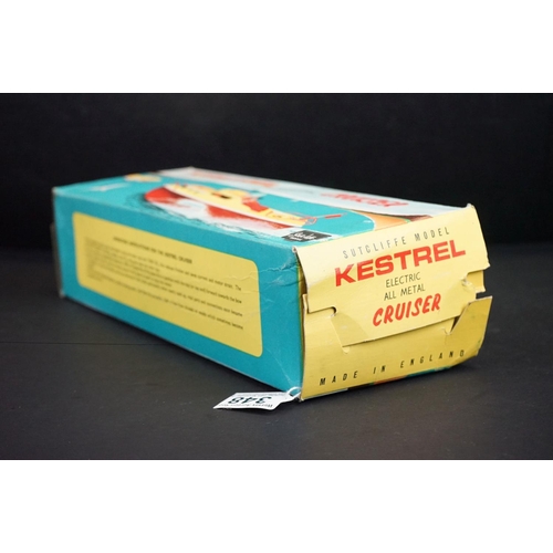 348 - Boxed Sutcliffe metal Kestrel Electric Cruiser model in light blue & white, complete with accessorie... 