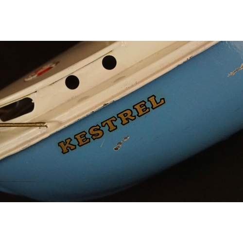 348 - Boxed Sutcliffe metal Kestrel Electric Cruiser model in light blue & white, complete with accessorie... 