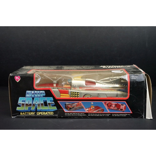 352 - Four boxed tinplate Outer Space related models, to include Astronef Electrique Space Ship, Rocket Ra... 