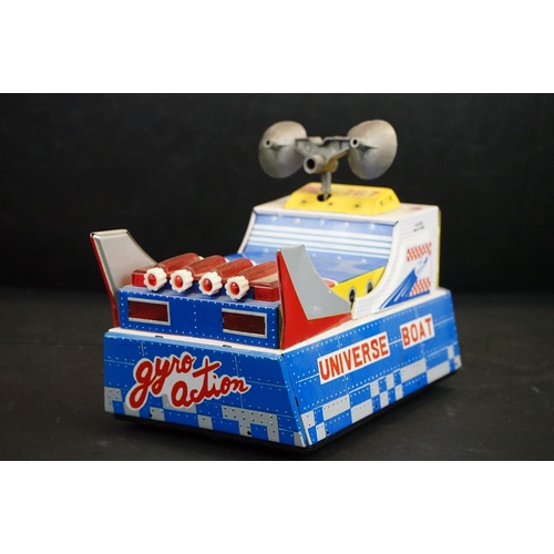 352 - Four boxed tinplate Outer Space related models, to include Astronef Electrique Space Ship, Rocket Ra... 