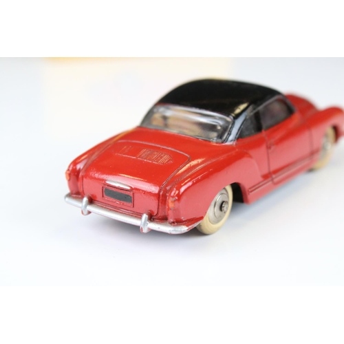 1333 - Two Boxed Dinky diecast models to include 24 M Volkswagen Karmann - Ghia (avec glaces) in red with b... 