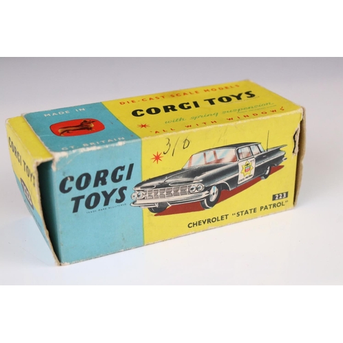 1334 - Two boxed Corgi emergency service diecast models to include 223 Chevrolet State Patrol and 482 Chevr... 