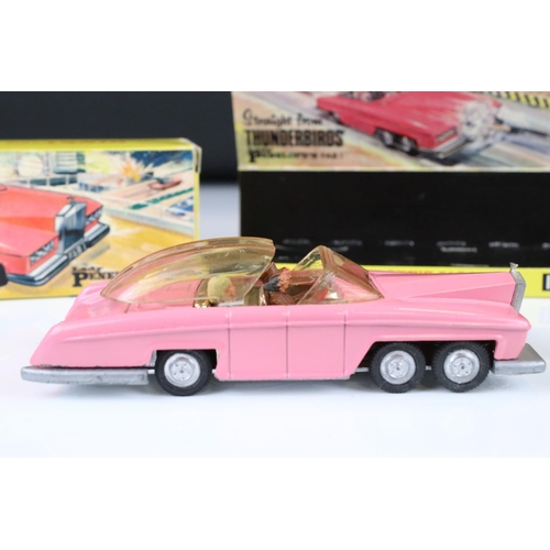 1336 - Dinky Thunderbirds 100 Lady Penelope's Fab 1 diecast model in pink, with both figures, some paint ch... 