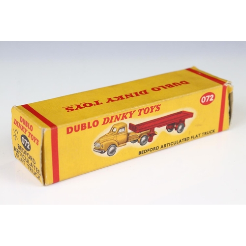 1337 - Two boxed Dinky Dublo diecast models to include 072 Bedford Articulated Flat Truck with yellow cab &... 