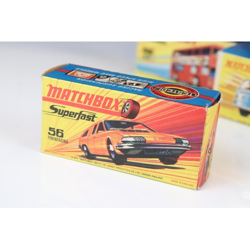 1338 - 12 Boxed Matchbox 75 Series & Superfast diecast models to include 2 x 18 Field Car, 6 Mercedes 350SL... 