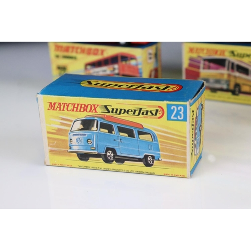 1338 - 12 Boxed Matchbox 75 Series & Superfast diecast models to include 2 x 18 Field Car, 6 Mercedes 350SL... 