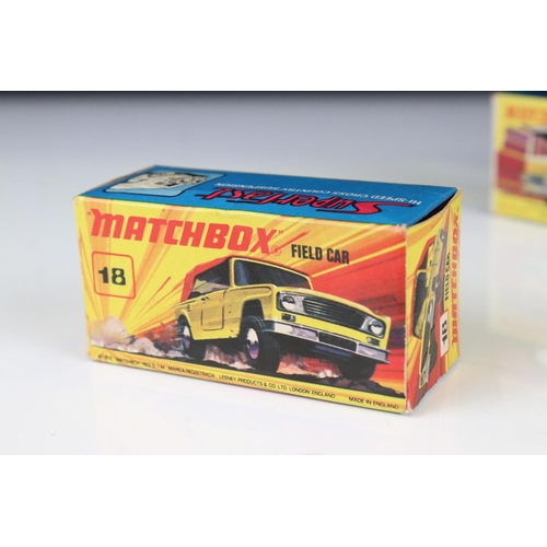 1338 - 12 Boxed Matchbox 75 Series & Superfast diecast models to include 2 x 18 Field Car, 6 Mercedes 350SL... 