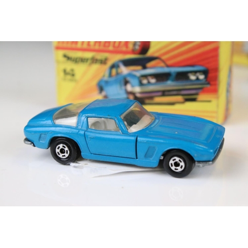 1338 - 12 Boxed Matchbox 75 Series & Superfast diecast models to include 2 x 18 Field Car, 6 Mercedes 350SL... 