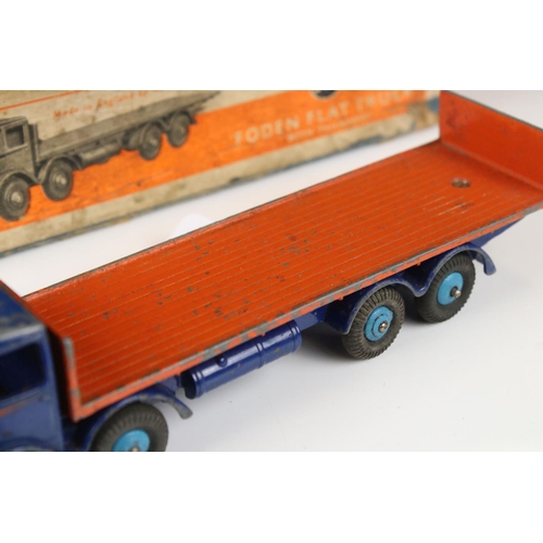 1346 - Two Boxed Dinky diecast models to include 503 Foden Flat Truck with tailboard, in blue and orange (s... 