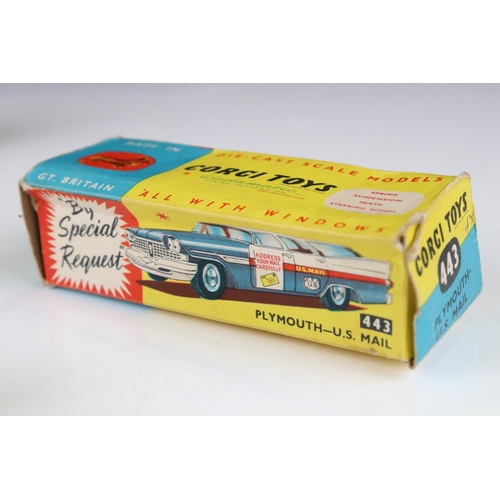 1350 - Three boxed Corgi diecast models to include By Special Request 443 Plymouth US Mail, 258 The Saint's... 