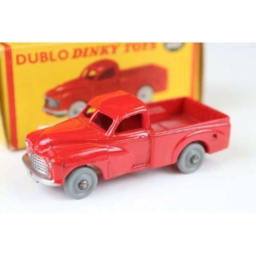 1351 - Six boxed Dinky Dublo diecast models to include 062 Singer Roadster in orange with red interior, 063... 