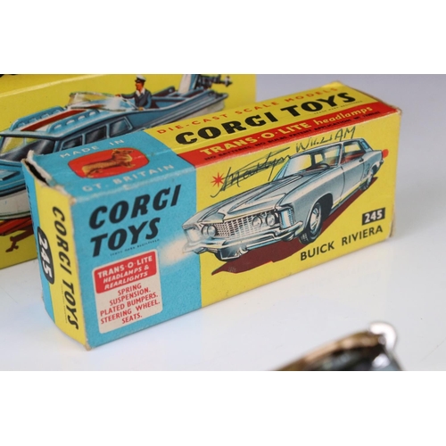 1354 - Two boxed boxed Corgi diecast models to include 245 Buick Riviera in bronze with red interior (dieca... 