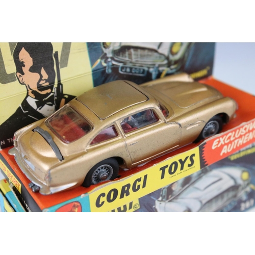 1355 - Boxed Corgi 261 James Bond 007 Aston Martin DB5 diecast model with ejector figure and secret instruc... 