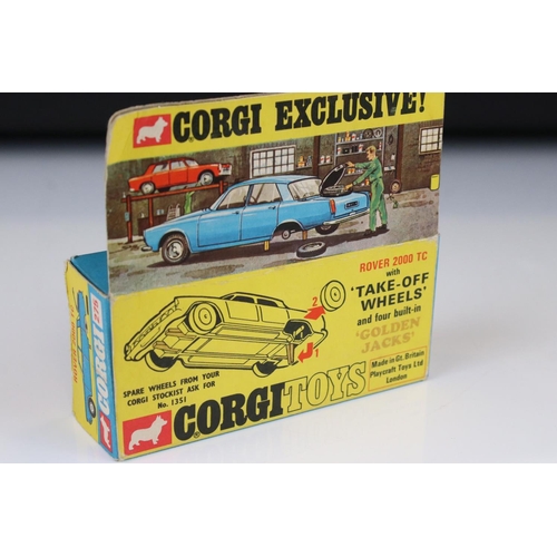 1357 - Two boxed Corgi diecast models to include 275 Rover 2000 TC in metallic green with brown interior an... 