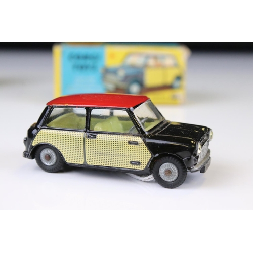 1358 - Two boxed Corgi Mini diecast models to include 249 Mini Cooper with de-luxe wickerwork in main body ... 