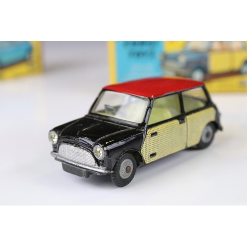 1358 - Two boxed Corgi Mini diecast models to include 249 Mini Cooper with de-luxe wickerwork in main body ... 