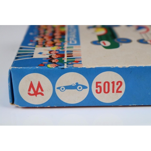 1362 - Boxed GDR made tin plate 5012 Grand Prix set of 4 x racing cars, features yellow, red, white & green... 