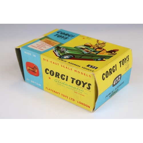 1364 - Boxed Corgi 472 Public Address Vehicle diecast model with both figures, diecast & decals vg, gd box ... 