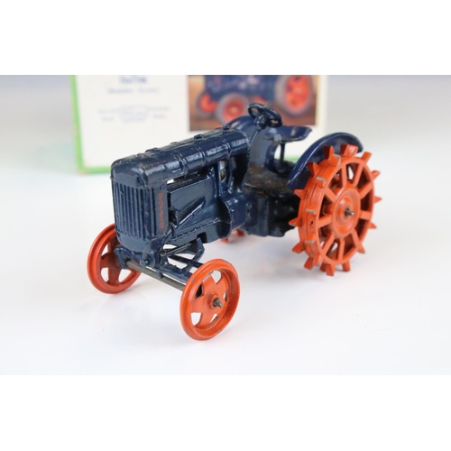 1367 - Britains Model Farm Fordson Major Tractor 127F diecast model in dark blue with studded orange wheels... 