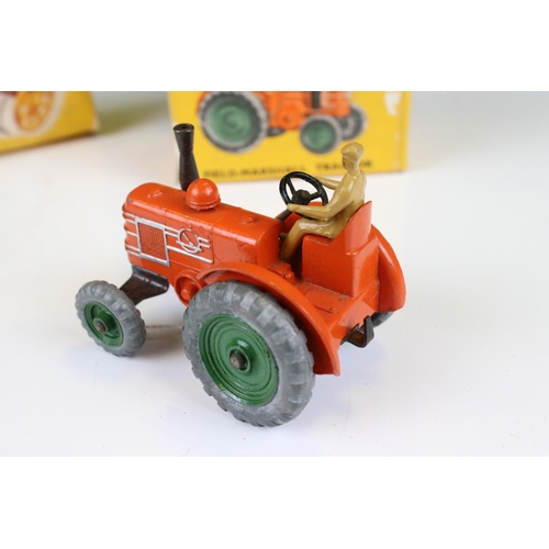 1369 - Boxed Dinky 301 Field-Marshall Tractor in orange with grey wheels (with driver), plus a boxed 324 Ha... 