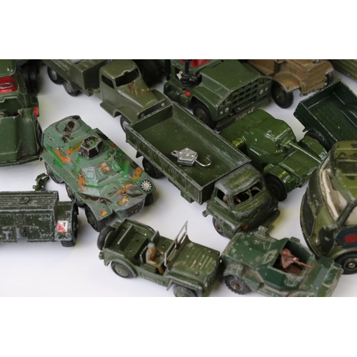 1376 - Over 35 play worn diecast military models, mostly Dinky and Corgi mid 20th C, to include Dinky Strik... 