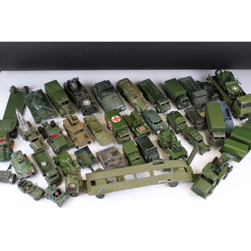 1376 - Over 35 play worn diecast military models, mostly Dinky and Corgi mid 20th C, to include Dinky Strik... 