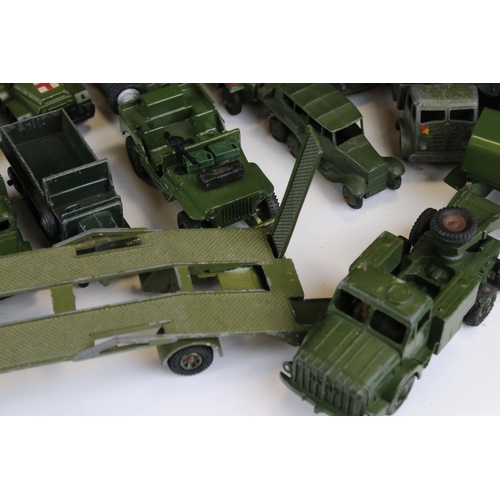 1376 - Over 35 play worn diecast military models, mostly Dinky and Corgi mid 20th C, to include Dinky Strik... 