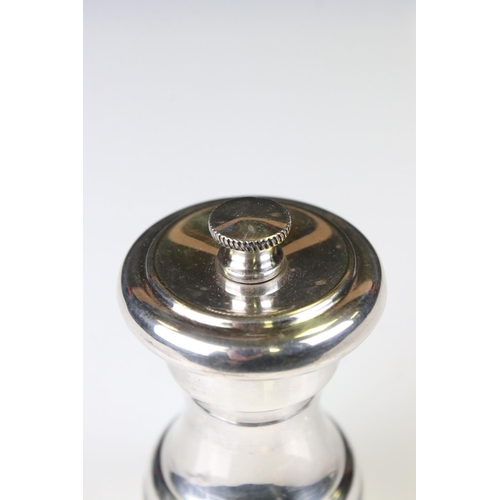 103 - Silver Plated Pepper Mill by Hukin and Heath, 8cm high