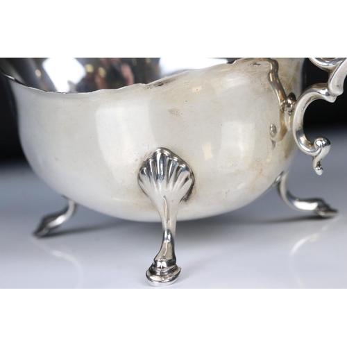 172 - Early 20th century Silver hallmarked Sauceboat in the George III manner, Birmingham 1936, S. Blacken... 