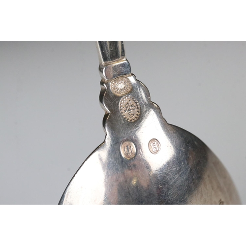 199 - Georg Jensen - Danish Silver Acorn Pattern Spoon, fully hallmarks, 17cm long