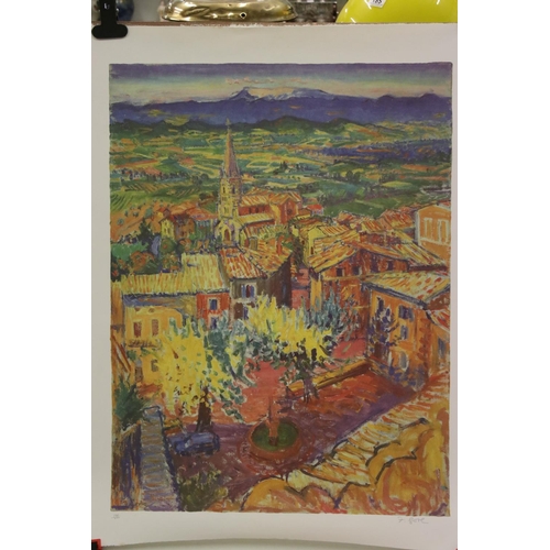 545 - Frederick Gore RA (1913 - 2009) Signed Limited Edition Lithograph titled ' Bonnieux, Mount Ventoux i... 